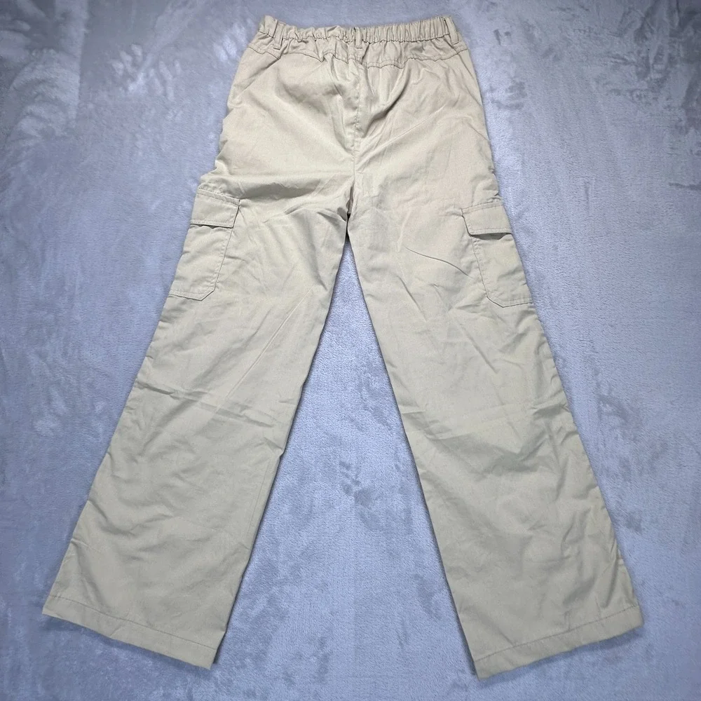 NYC Cargo Pants Girls Medium 12 Beige Cotton Utility Outdoor Travel High Rise